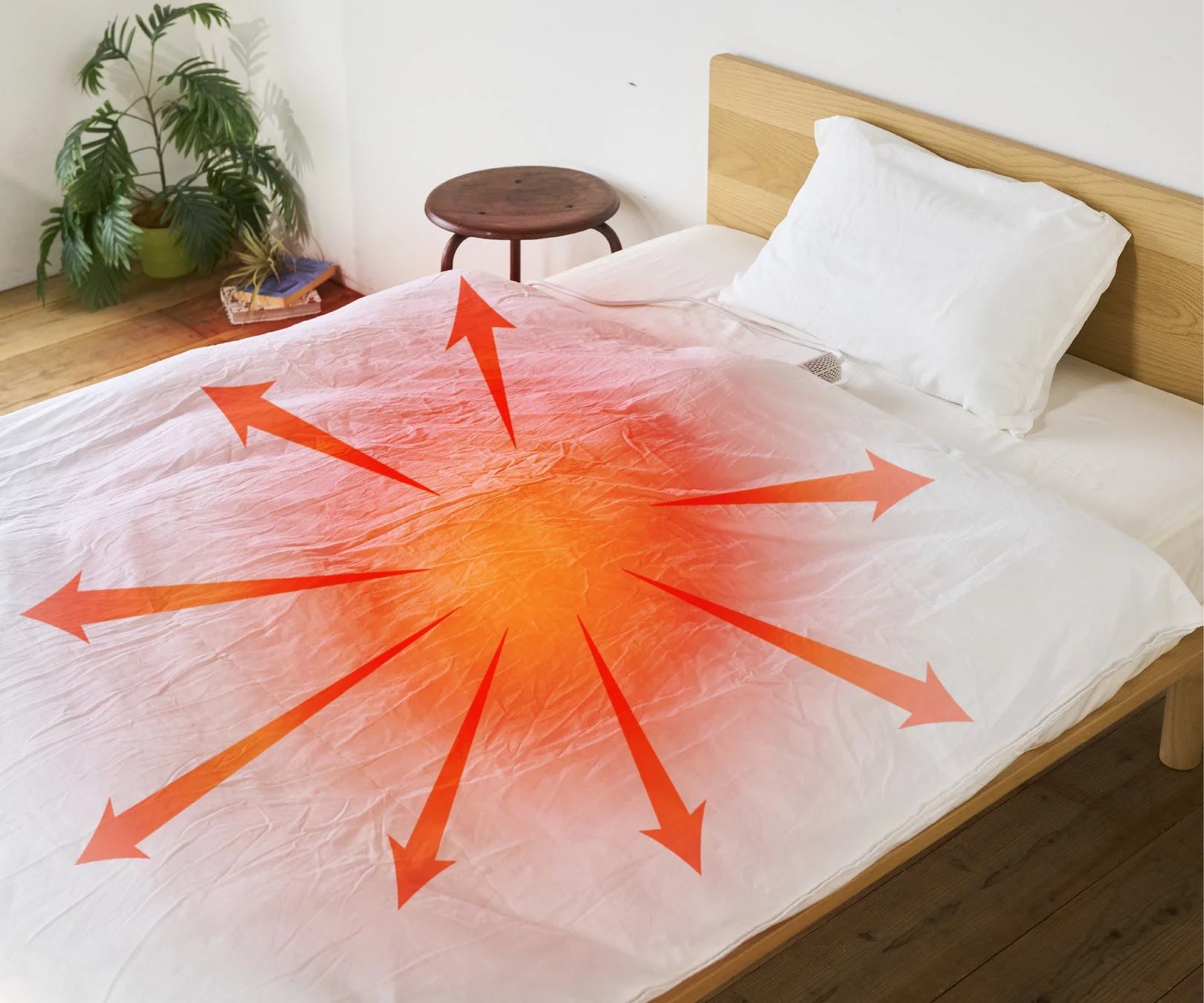 ジェット温風を送り込む様子