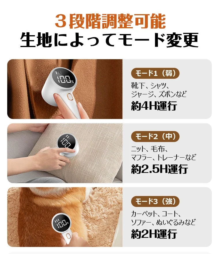 3段階調整機能と対応生地